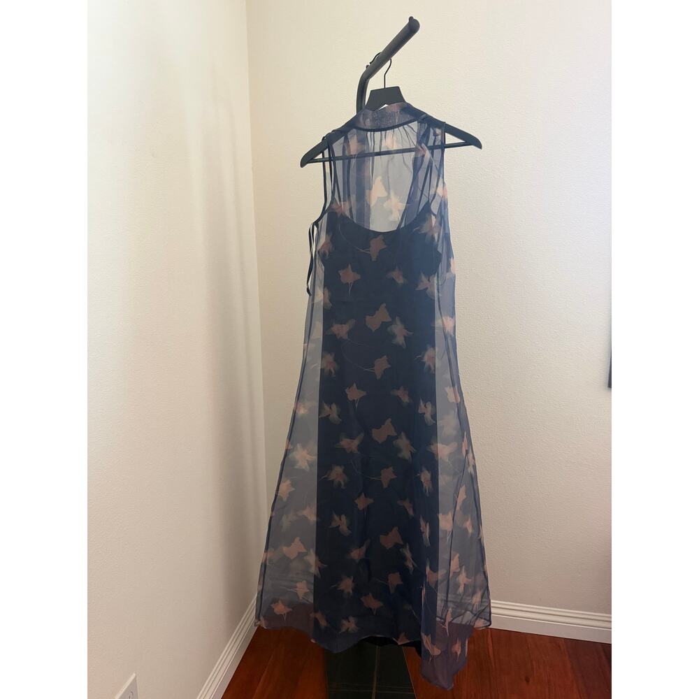 New NWT Caara Aletta navy flutter dress sz L $222 - Picture 6 of 8
